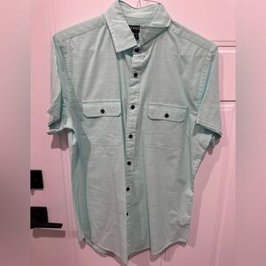 Express Men's Seafoam Green Short Sleeve Button Down Shirt